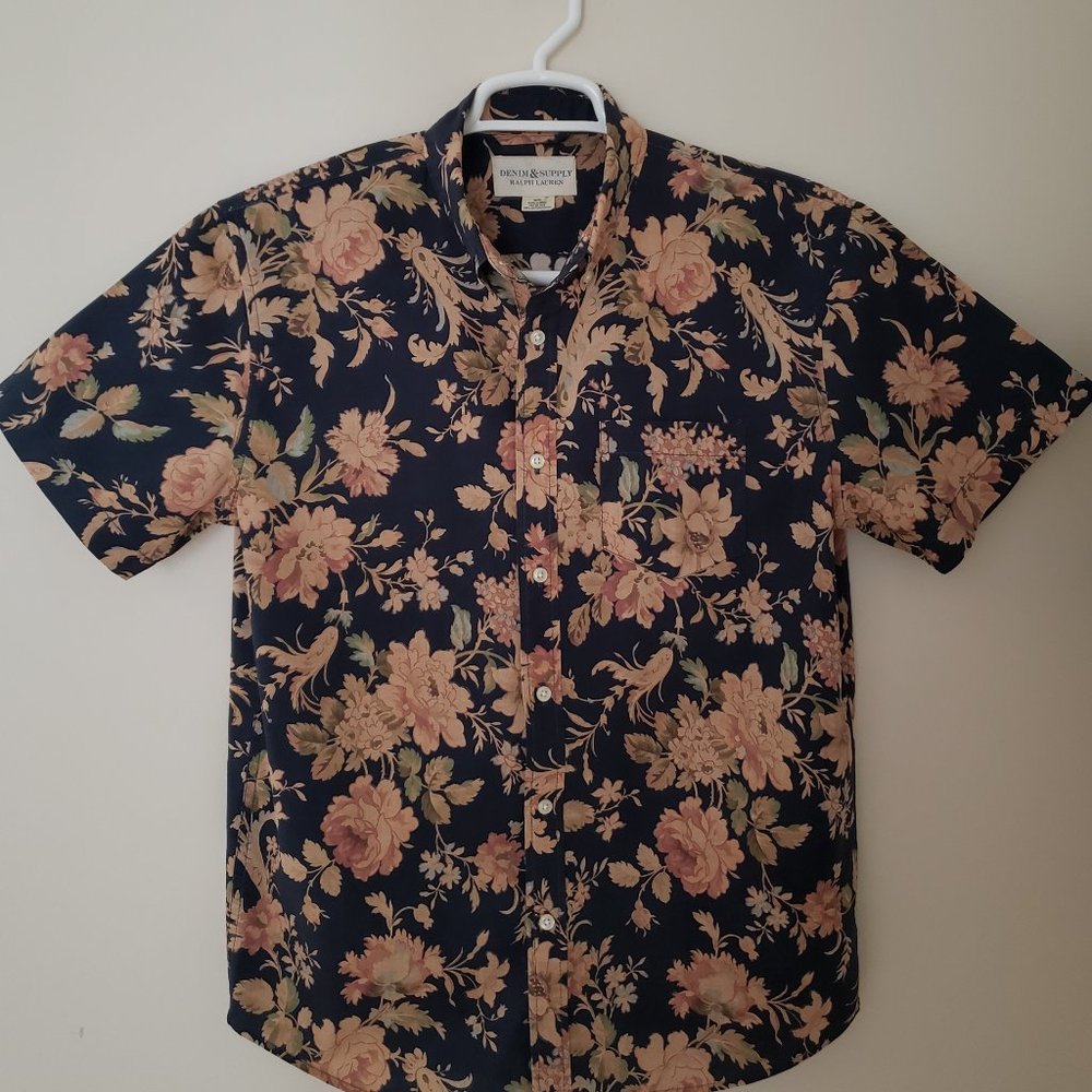 Denim & Supply Navy Floral Men's Shirt Size M